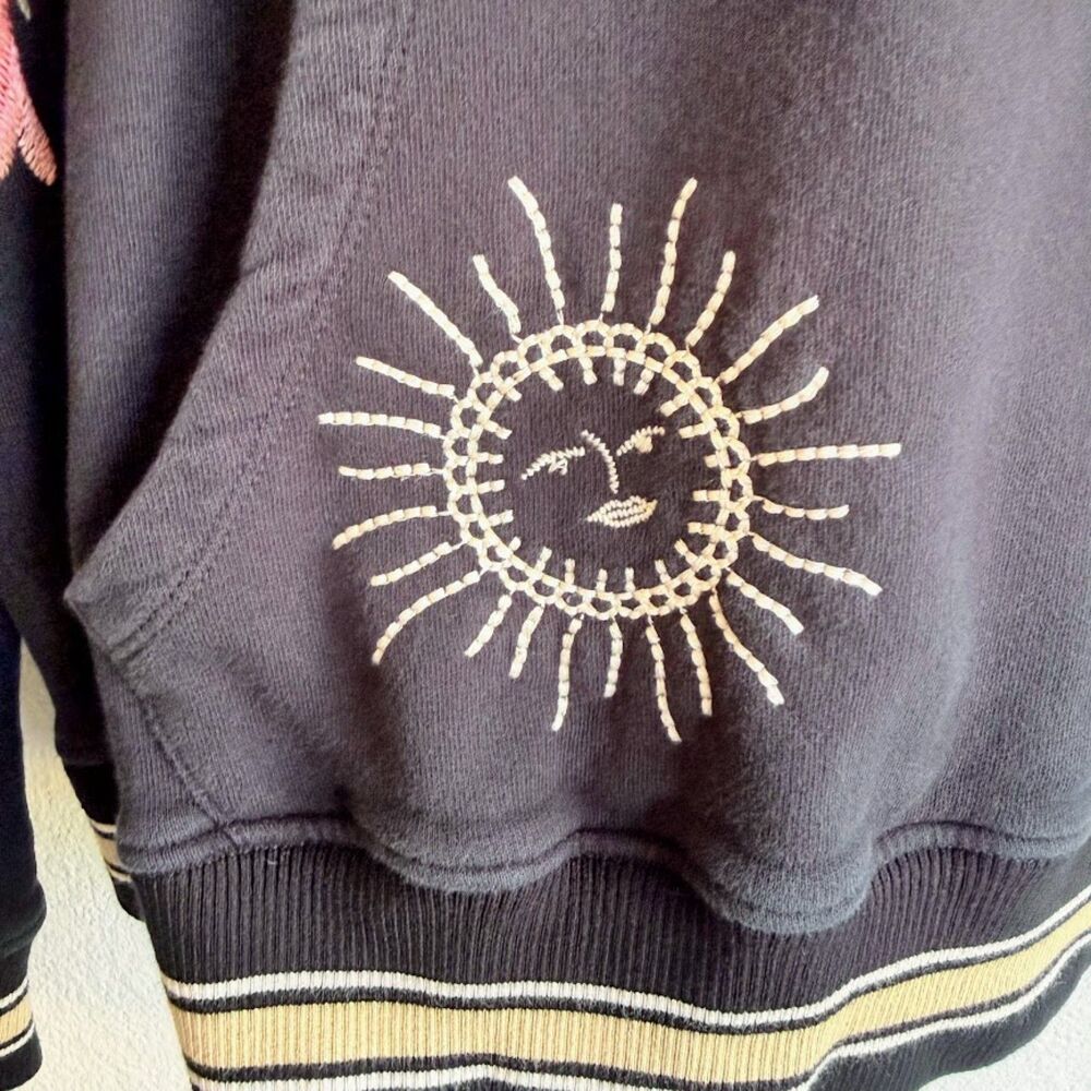 Johnny Was Vienna Pullover Floral Embroidered Hoodie Sweatshirt in Black size M - Picture 9 of 14